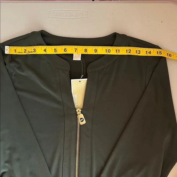 NWT Michael Kors Dark Green Long Sleeve Dress Size M. - Picture 7 of 16